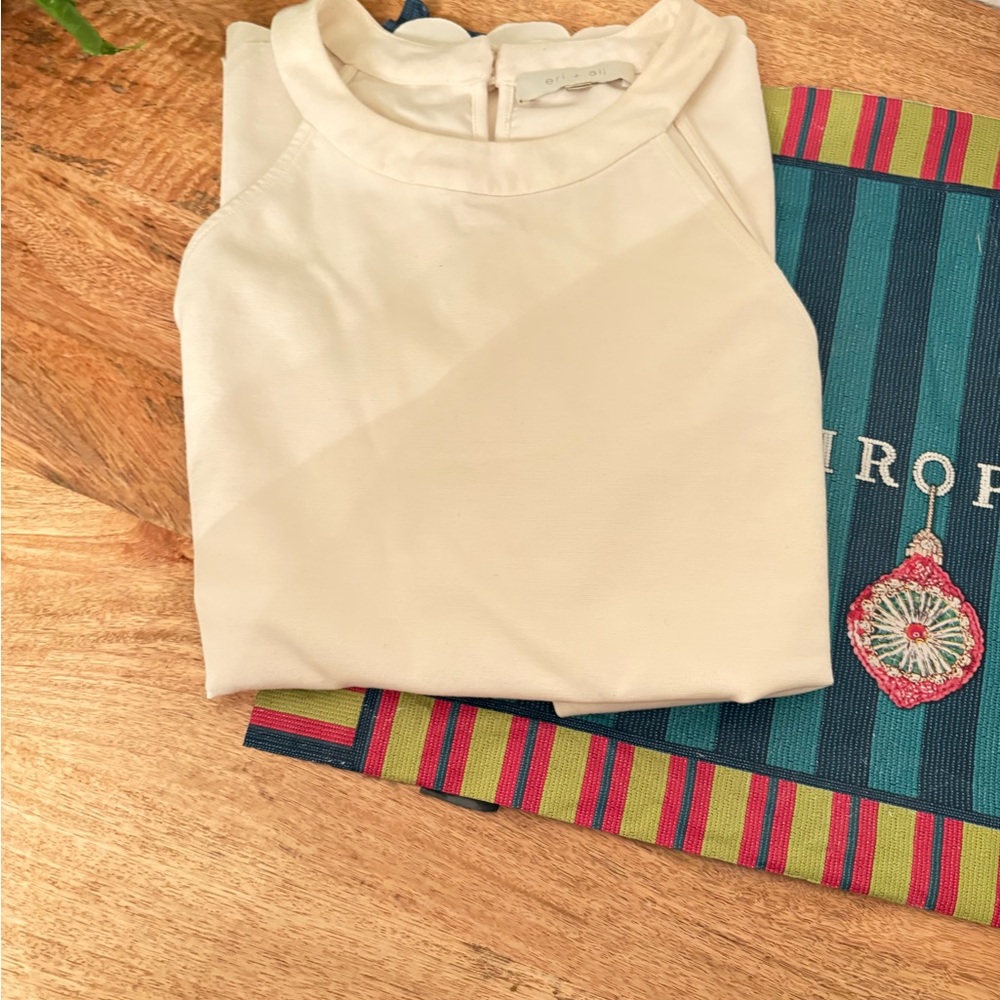 Eri +Ali Anthropologie Elegant Cream Women's Top
